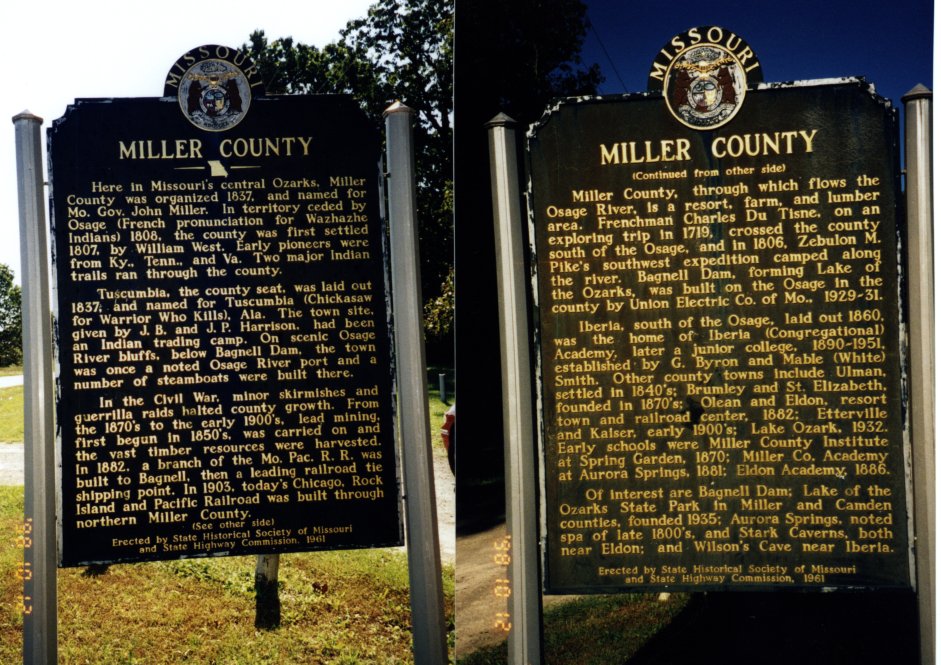 Miller County Historical Marker